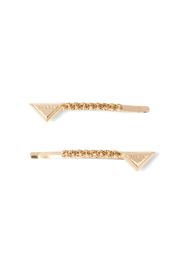 Prada rhinestone-embellished hair slides - Oro