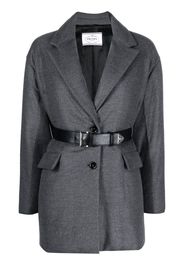 Prada Blazer monopetto con cintura - Grigio