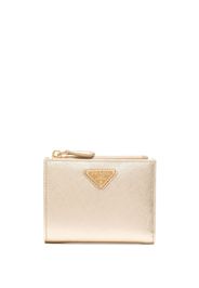 Prada logo-plaque leather wallet - Oro