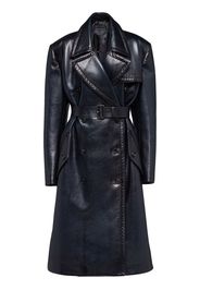 Prada Trench doppiopetto in pelle - Blu