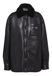 Prada shearling collar button-up jacket - Nero