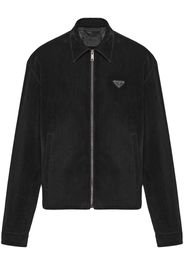 Prada Bomber con placca logo - Nero