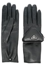 Prada zip-pocket leather gloves - Nero