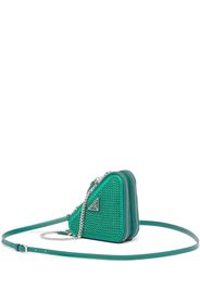 Prada crystal-embellished mini pouch - Verde