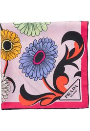 Prada pop-retro floral-printed silk scarf - Rosa