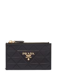 Prada triangle-logo quilted leather card holder - Nero