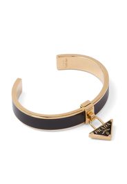 Prada logo-plaque cuff bracelet - Nero