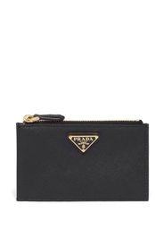 Prada leather logo-plaque card holder - Nero