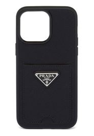 Prada Cover per iPhone 14 Pro Max in pelle - Nero