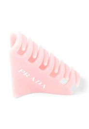 Prada logo-printed triangle hair clip - Rosa