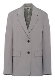 Prada logo-patch single-breasted blazer - Grigio