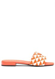 Prada Sandali slides con placca logo - Arancione