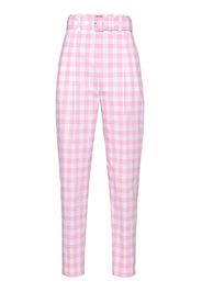 Prada Pantaloni crop a quadretti - Rosa