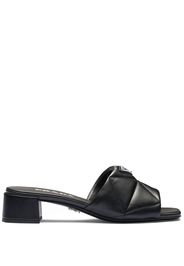 Prada 45mm triangle-logo leather sandals - Nero