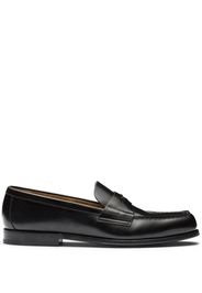 Prada logo-plaque leather loafers - Nero