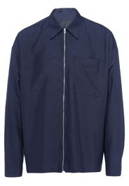 Prada zip-front silk shirt - Blu