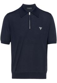Prada half-zip wool polo shirt - Blu