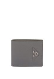 Prada pebbled-texture logo-plaque wallet - Grigio