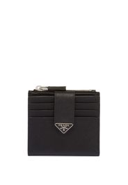 Prada Saffiano and leather card holder - Nero