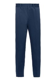 Prada rear logo-patch tailored trousers - Blu
