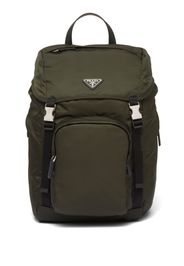 Prada logo-triangle buckled backpack - Verde