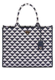 Prada Symbole embroidered tote bag - Blu