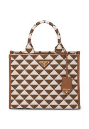 Prada small Symbole jacquard tote bag - Marrone