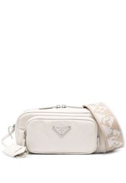 Prada Borsa a spalla con placca logo - Bianco