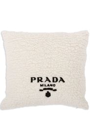 Prada Faux-fur cashmere and wool throw pillow - Bianco