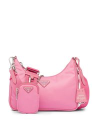 Prada logo-plaque shoulder bag - Rosa