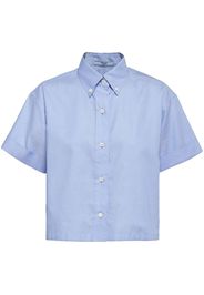 Prada cropped sort-sleeved shirt - Blu