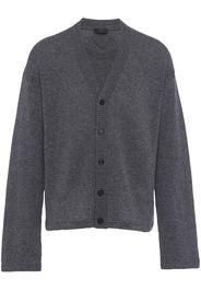 Prada Cardigan con logo a triangolo - Grigio