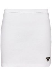 Prada triangle-logo jersey miniskirt - Bianco