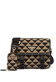 Prada Borsa messenger Symbole con ricamo - F0Y30 Black/Beige