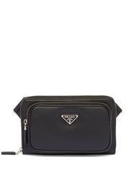 Prada Borsa a spalla con placca logo - F0002 BLACK