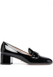 Prada 50mm triangle-logo patent leather loafers - Nero