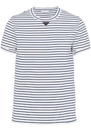 Prada triangle-logo stripe-print T-shirt - Blu