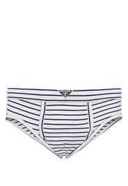 Prada striped cotton briefs - Bianco