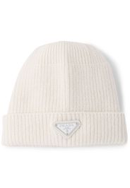 Prada triangle-logo beanie - Bianco