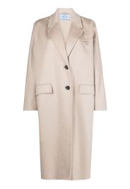 Prada logo-embroidery cashmere coat - Toni neutri