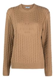 Prada intarsia-knit logo jumper - Marrone