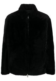 Prada triangle-logo shearling jacket - Nero