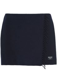 Prada fringed cashmere miniskirt - Blu