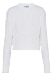 Prada intarsia-logo cropped jumper - Bianco