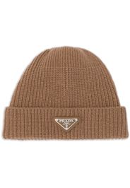 Prada ribbed-knit cashmere beanie - Marrone