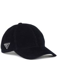 Prada triangle-logo corduroy cap - Blu
