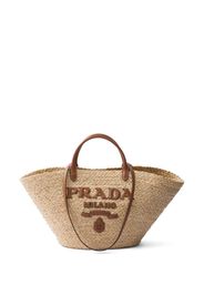 Prada Borsa tote con applicazione logo - Toni neutri
