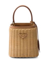 Prada mini Panier Triangle-logo bucket bag - Toni neutri