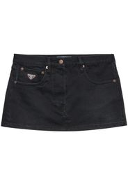 Prada low-rise denim mini-skirt - Nero