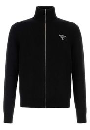 Prada logo-embroidered cashmere cardigan - Nero